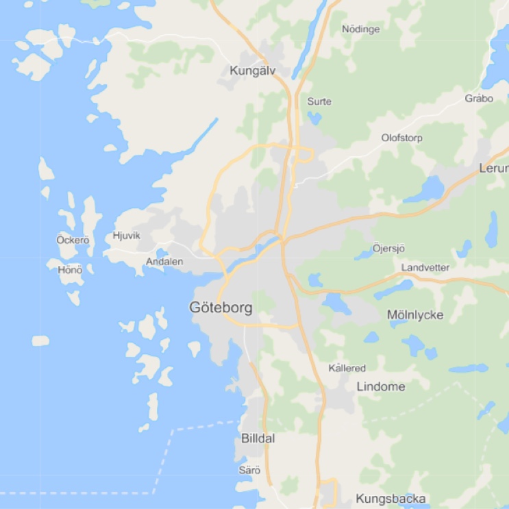Karta över Göteborgs kommun
